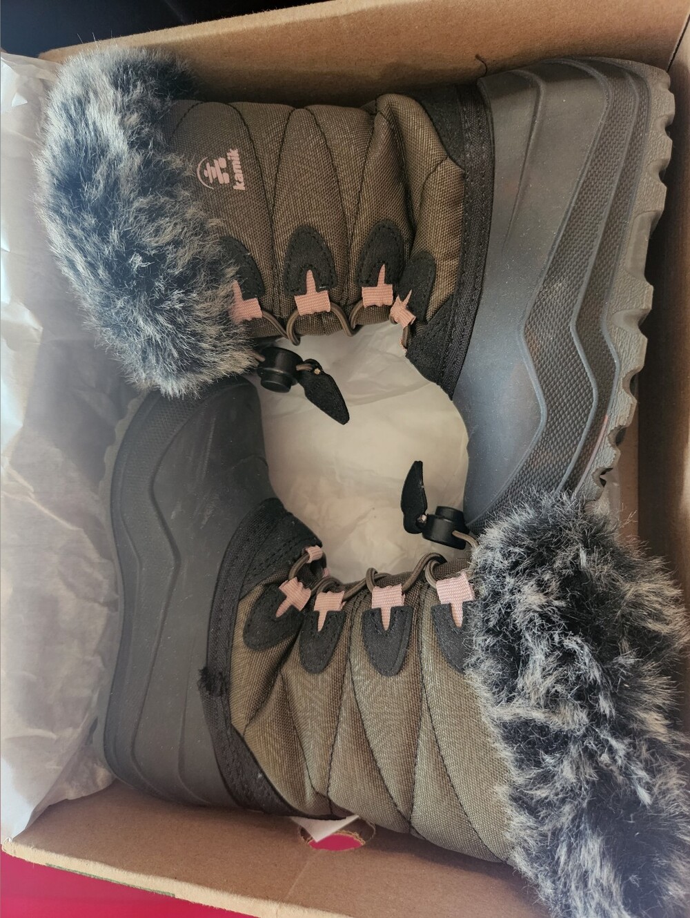 Kamik Kids Snowangel Waterproof Winter Boots Toddler Size 9 Dark Olive Green